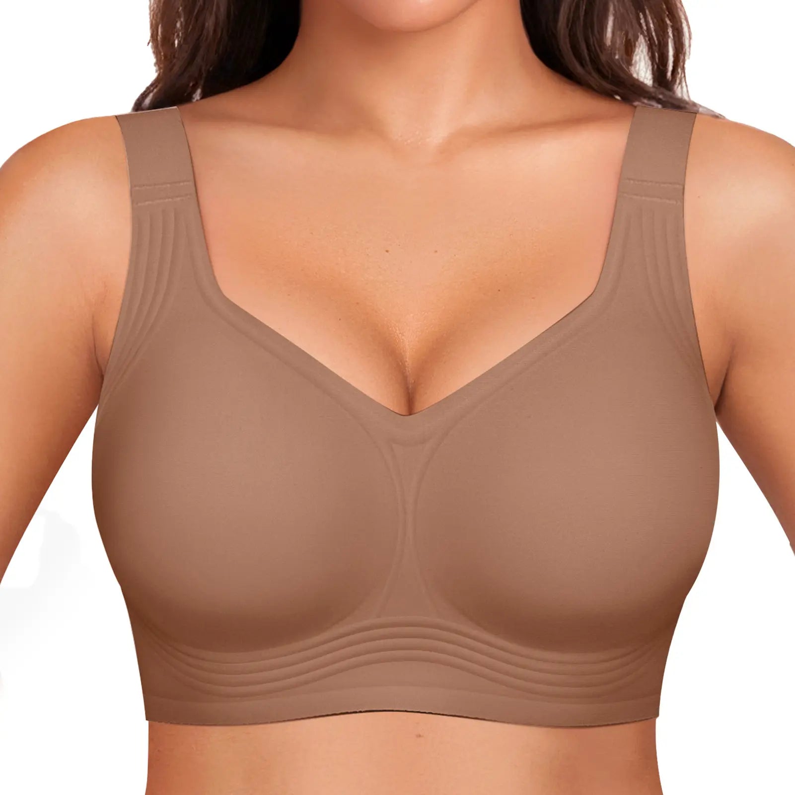 OEAK Jelly Bras Women Seamless Lift Bra Wireless Push up No Underwire Full Coverage plus Bras Comfort Supportive Sports T-Shirt Bra