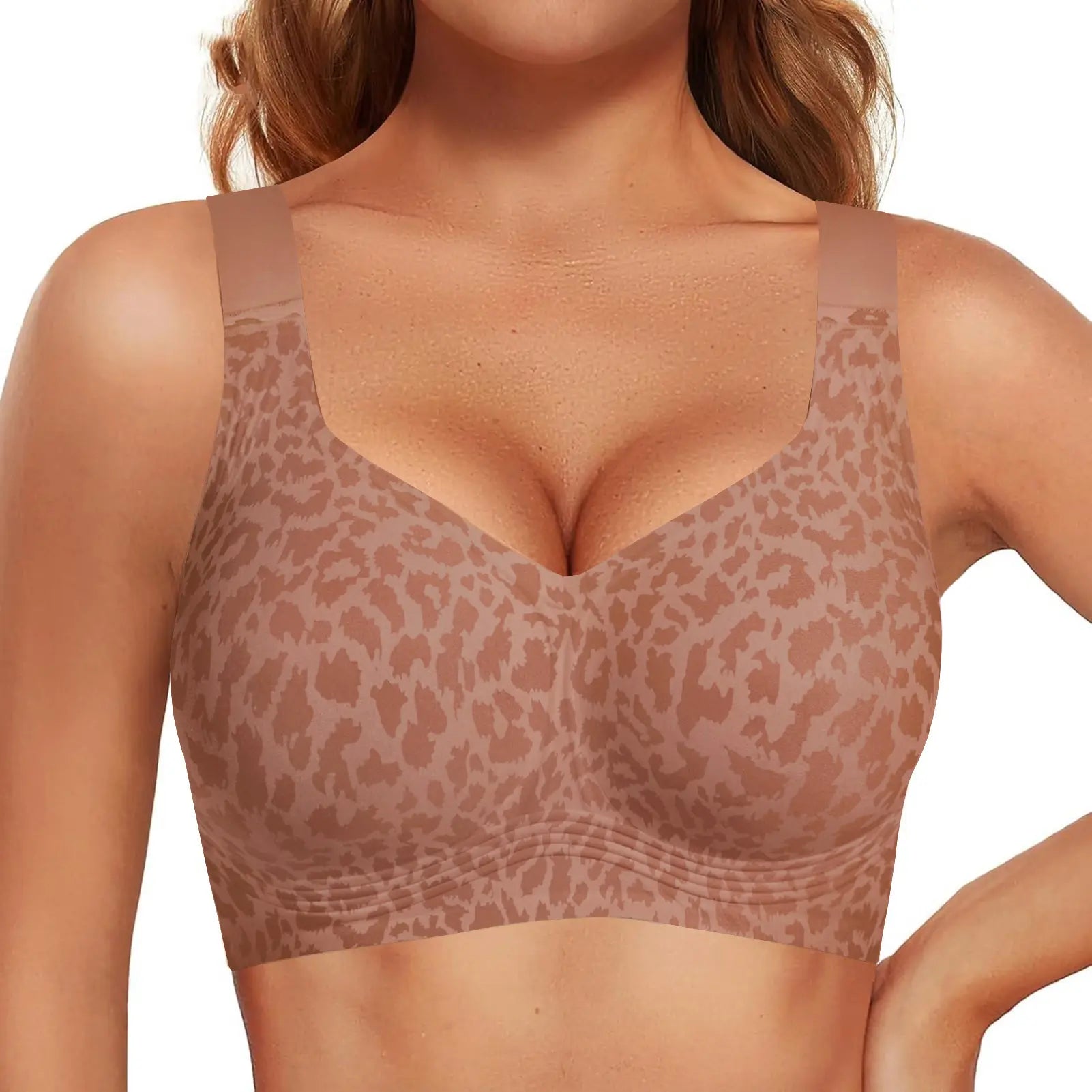 OEAK Jelly Bras Women Seamless Lift Bra Wireless Push up No Underwire Full Coverage plus Bras Comfort Supportive Sports T-Shirt Bra
