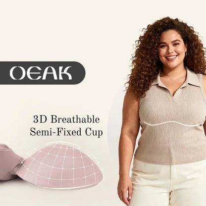 OEAK Jelly Bras Women Seamless Lift Bra Wireless Push up No Underwire Full Coverage plus Bras Comfort Supportive Sports T-Shirt Bra