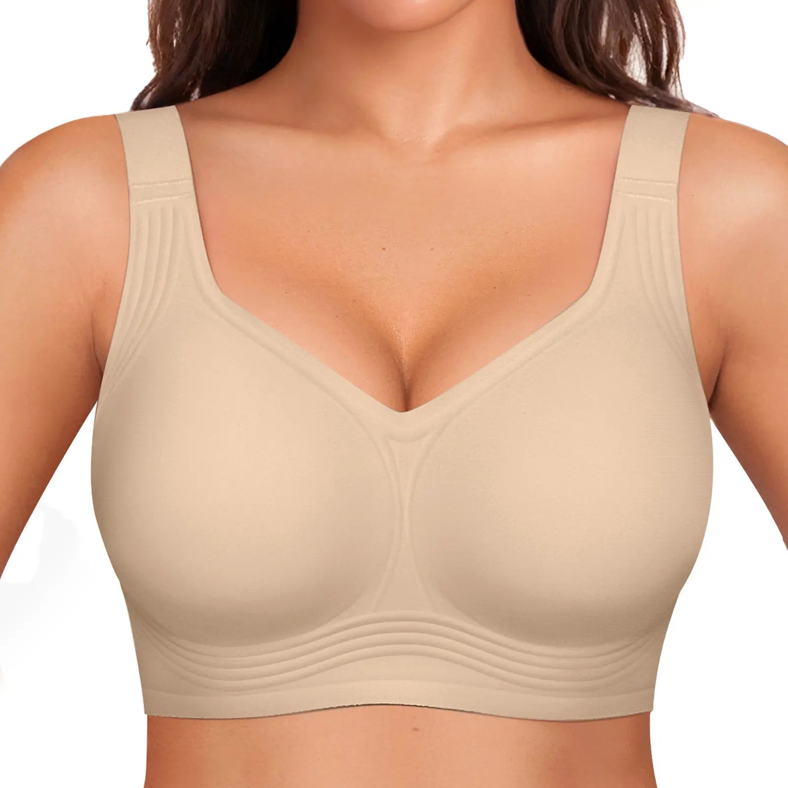 OEAK Jelly Bras Women Seamless Lift Bra Wireless Push up No Underwire Full Coverage plus Bras Comfort Supportive Sports T-Shirt Bra