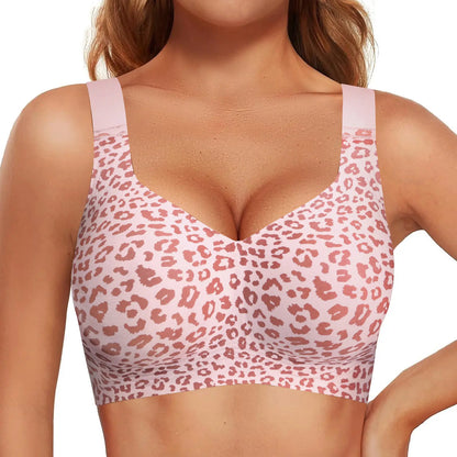 OEAK Jelly Bras Women Seamless Lift Bra Wireless Push up No Underwire Full Coverage plus Bras Comfort Supportive Sports T-Shirt Bra