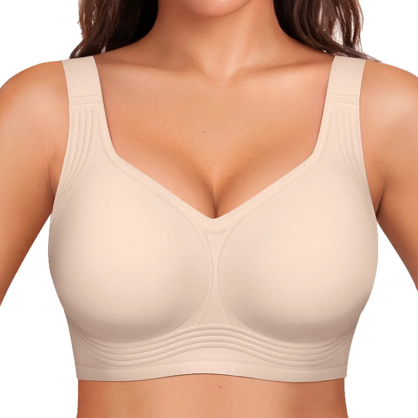 OEAK Jelly Bras Women Seamless Lift Bra Wireless Push up No Underwire Full Coverage plus Bras Comfort Supportive Sports T-Shirt Bra